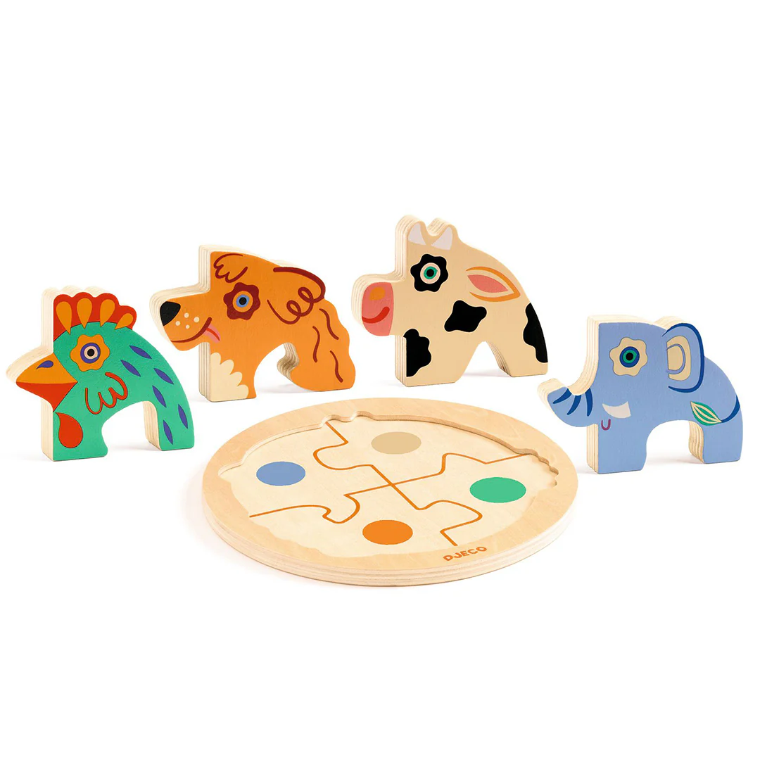 djeco houten puzzel rondo dog - 4st - Image 3