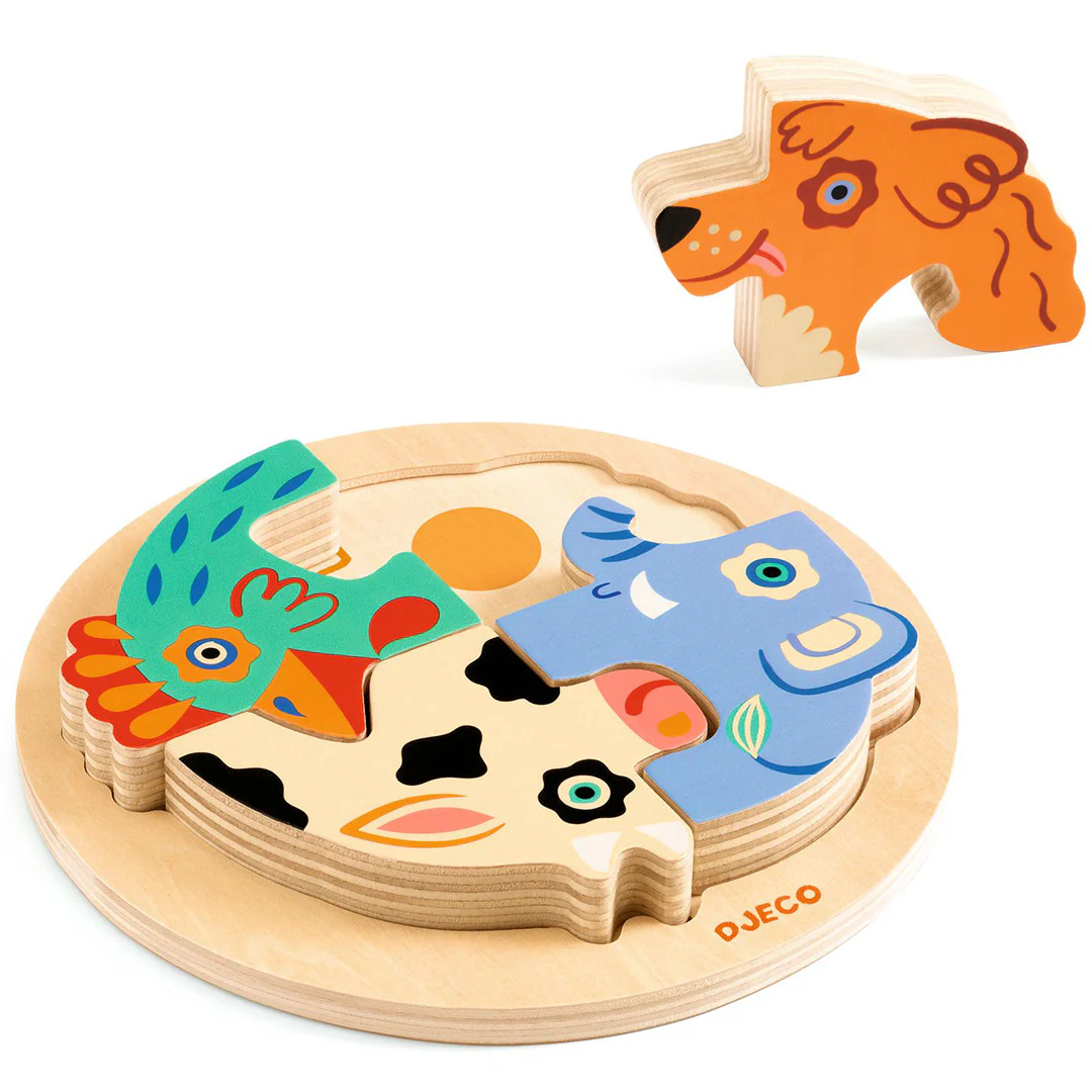 djeco houten puzzel rondo dog - 4st - Image 4