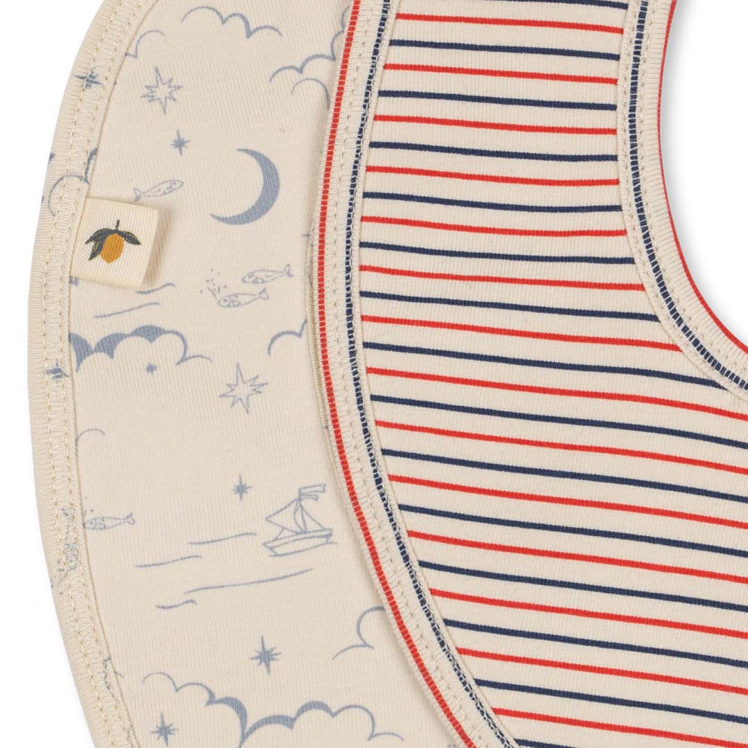 konges sløjd slabbetjes - stripe tricolore petit - 2st - Image 3