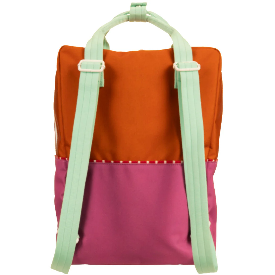 sticky lemon rugzak colourblocking - gravel orange - rosette pink - 38 cm - Image 4