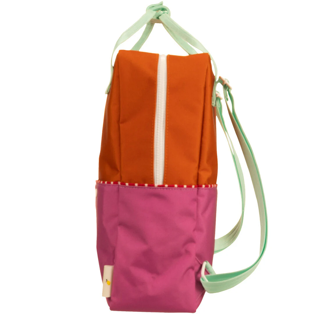 sticky lemon rugzak colourblocking - gravel orange - rosette pink - 38 cm - Image 5